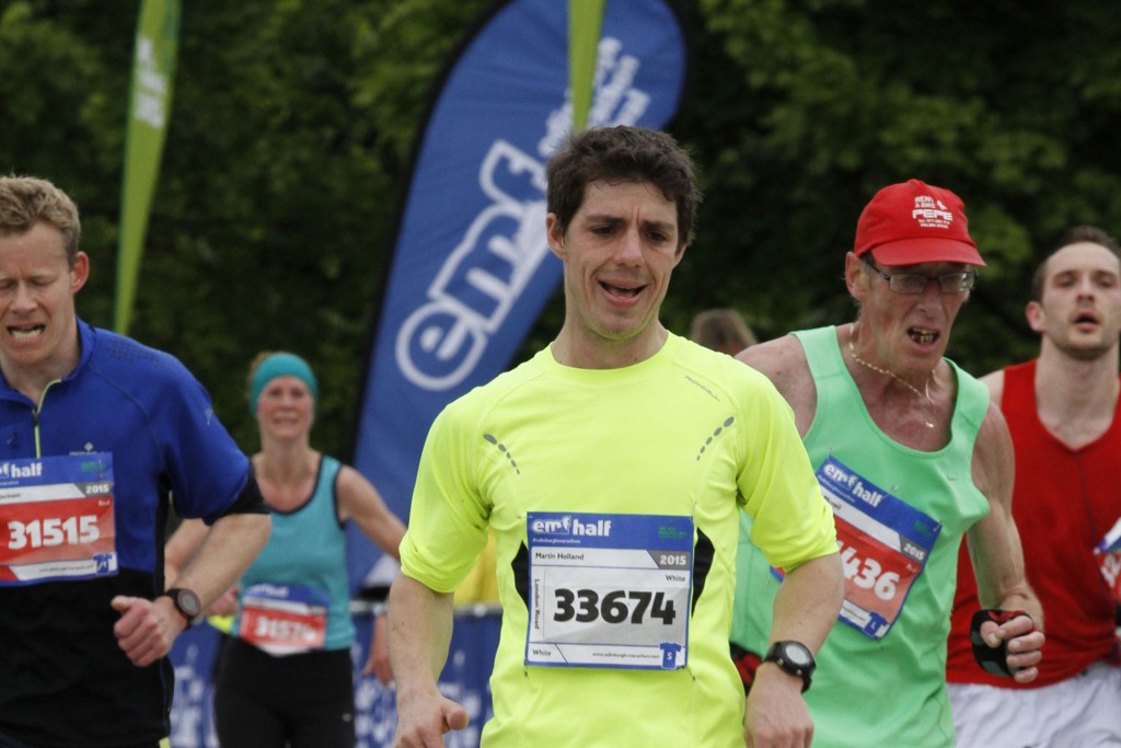 Racing to the finish line at the Edinburgh Marathon Festival